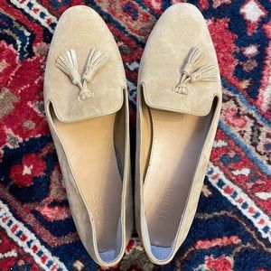 J. Crew Leather Tassel Loafers - Beige - 10